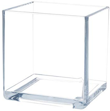 Royal Imports Flower Acrylic Vase Decorative Centerpiece For Home Or Wedding - Break Resistant - Cube Shape, 5X5, 5 Tall