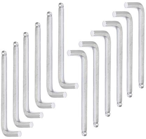 Rannb 5mm Hex Allen Wrench Long Arm Ball End Hex Key L Wrench - 12pcs