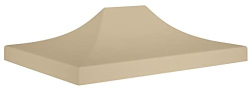 vidaXL Toit de Tente de Réception Toile de Toit de Chapiteau Remplacement de Toit de Tente Escamotable Pavillon de Jardin 4x3 m Beige 270 g/m²
