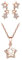 CPSLOVE Star Necklace and Earrings for womens and girls, 925 Sterling Silver Jewellery Sets, Shiny star necklace pendant, Elegant star earrings studs, Inlaid zircon, Rose gold