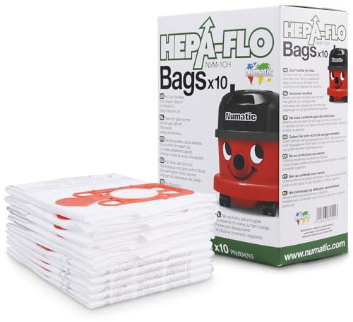 Numatic Henry Staubsaugerbeutel für Henry Hetty James Harry Junior, Hepa-Flo NVM-1CH - 10 Stück pro Packung
