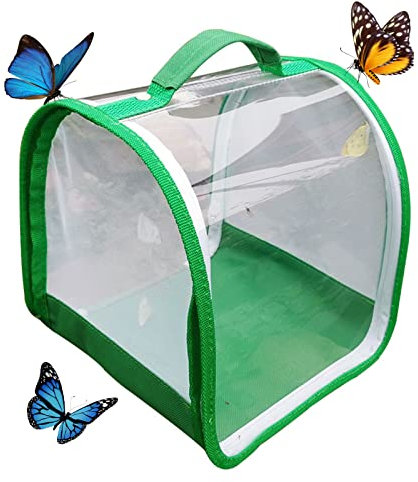 SYFUNLV Schmetterling Habitat Käfig,Faltbare Schutz Käfig, Schmetterlingshäuser Klappbar in Netz Transparent Belüftung, Für Insekten wie Schmetterlingen, Libellen usw.