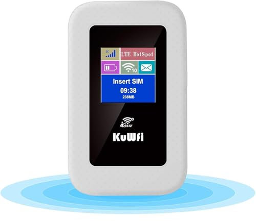 Router Móvil KuWFi 4G LTE WiFi, Módem 150Mbps, Dongle Con Ranura Para Tarjeta SIM, Batería 3000mAh, Pantalla Color, Comparte WiFi Hasta 10 Dispositivos, C920