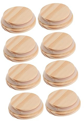 PRETYZOOM Jar Holzdeckel 8 Stück Ersatzdeckel Glasdeckel Abdeckung Glasflaschendeckel Tassendeckel Praktisches Must-have für Die Küche