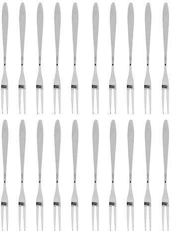 20 Stück/Set Obstgabel aus Edelstahl, Schneckengabel-Set für Dessert, Kuchen, Obstsalat, Vorspeise, Cocktail, Krabbe, kleine Probiergabeln für Obst, Käse, Vorspeisen