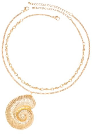 COSMEVIVI 1satz Goldene Conch Halskette Kreative Muschelkette Als Strandaccessoire Für Urlaub Und Partys Eleganter Schmuck Für Damen Einzigartiges