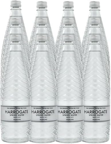 Harrogate Sparkling Spring Water Glass Bottles 750ml (Pack of 12) - Premium Natural Mineral Water