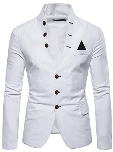 Blazer da Uomo Primaverile, Collo a Scialle 1 Bottone Slim Fit Giacca da Abito Formale vestibilità Normale Regular Fit Giacca Collo Coreana Blazer Business Sakko Cappotto Blazer Sportivo