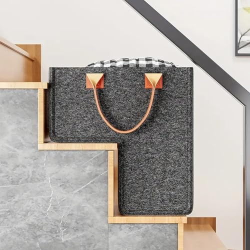L Shape Stair Basket, 25 * 42 * 42cm, Felt, With Handles, Portable Ribbon Storage Organizer, Large Stairlift Basket, Space Saving, For Homes Convenient Transport Narrow