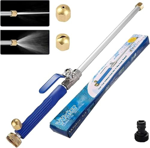 Jetflux Pressure Washer, Watering Sprayer Cleaning Tool,Upgraded Hydro Jet Water Hose Nozzle with 2 Different Nozzles,Quick Connect FlexibleWand Lance for Gutter Patio Car Pet Window