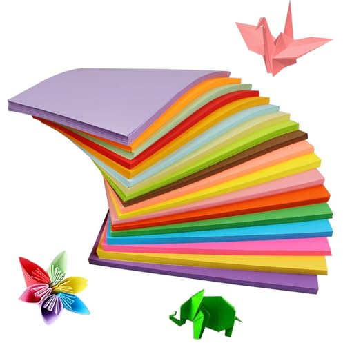 Lot de 200 feuilles de papier cartonné coloré, format A4, 20 couleurs, papier origami pour travaux manuels, décoration, croquis, découpe, bricolage et projets artisanaux, 70 g/m², 21 x 29,7 cm