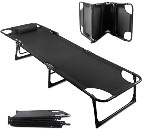 Roixeeds Folding Camping Cot, Heavy Duty Collapsible Foldable Camping Bed for Adults, Indoor Outdoor Portable Sleeping Cot for Hiking, Camping, Fishing，Hunting