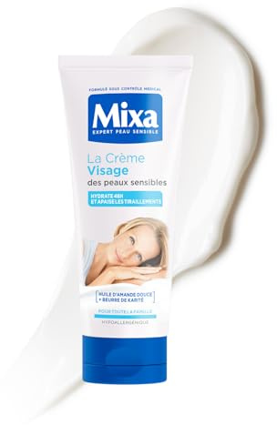 MIXA Crème Visage Peaux Sensibles Hydratation 48H Apaisante 100ml