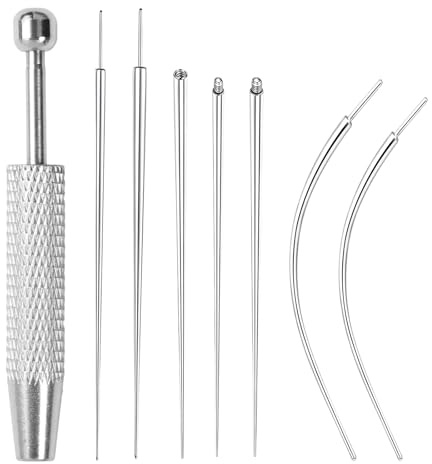8 Pièces Ensemble de Pinces pour Piercing, Pince Boule, Ouvre-Anneaux, Cônes Insertion 16G 18G, Acier Inoxydable, pour Oreille, Nez, Lèvre, Corps