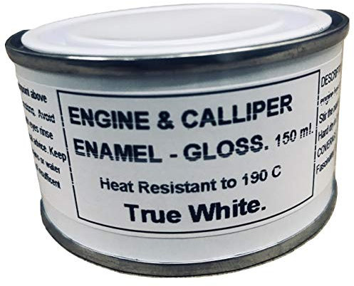 1 x 150ml True White Gloss Heat Resistant Brake Caliper & Engine Paint