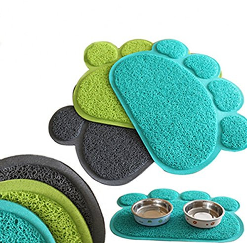 Napfunterlage Hund + Katze Hundenapf Unterlage für Näpfe Katzennapf (grau, 30cm x 36cm)