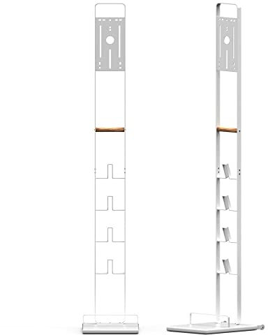 Luchs Ständer Universal für Akkusauger/Handstaubsauger - Organizer für Dyson V6,V7,V8,V10,V11,DC30,DC31,DC34,DC35 Standfuß Halterung Rahmen auf RÄDERN und HOLZGRIFF (Weiss)