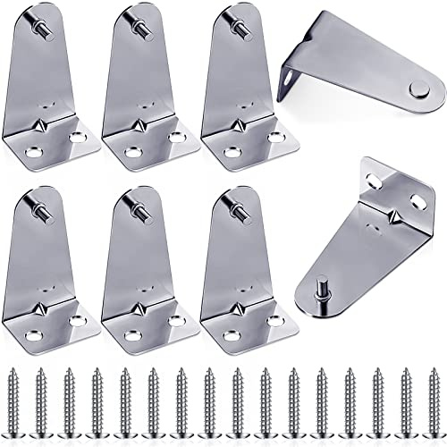 Ferraycle 8 Set Metal Hold Down Brackets 1.8 inch Silver Blinds Holder Replacements Horizontal Blind Brackets with Screws for Horizontal Shades Window Doors Home Accessories