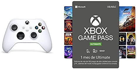 Xbox Microsoft Mando Robot White, Color Blanco + Suscripción Game Pass Ultimate 1 Mes Win 10 PC Código de descarga