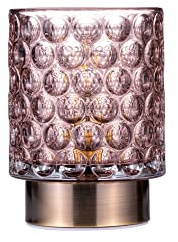 Pauleen 48239 Bright Glamour Mobil bordslampa Glas Bordslampa Timerfunktion 6 tim batteri Glaslampa utan sladd Rosa/mässing