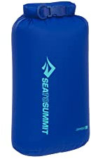 Sea to Summit - Lightweight Dry Bag S 5L - wasserdichte Aufbewahrung - Rollverschluss - Recycling-Gewebe - Befestigung & D-Ring - Wandern & Paddelsport - 16.8 x 14 x 32cm - Surf Blue - 50g