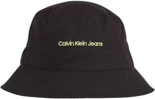 Calvin Klein Jeans Herren Fischerhut Institutional Bucket Hat, Schwarz (Black/Sharp Green), Einheitsgröße