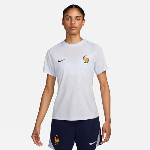 Nike Women's France Damen Dri-fit Academypro Short-Sleeve Top Pm Away, Half Blue/Blackened Blue, L
