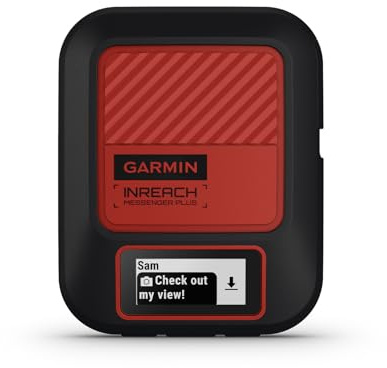 Garmin inReach Messenger Plus - Satelliten-Kommunikationsgerät mit Multimedie-Nachrichten, 2-Wege-Kommunikation, Verschicken und Empfangen von Fotos, Akkulaufzeit bis zu 25 Tage