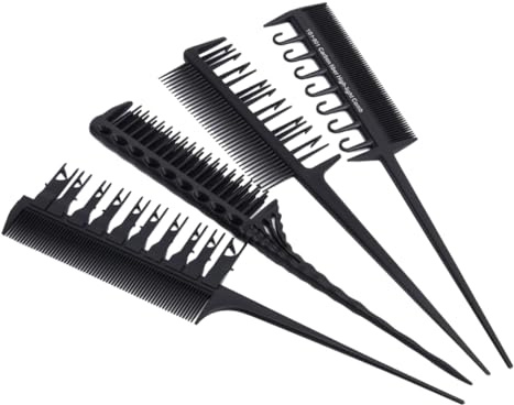 Baluue 4pièces Peignes Pour Coiffeur Peignes à Mèches Pour Coloration Et Teinture Capillaire Outils De Coiffure