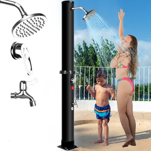 Inoamity Douche Solaire Extérieure 40L - Chauffage Automatique Température Maximale de 60°C, Installation Facile, Robinet Réglable - Jardin, Piscine, Camping