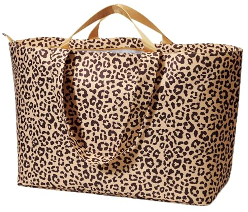 KALIDI Vikbar resväska XXL, 60 L extra stor duffelväska bärväska övernattning kappsäck weekendväska med dragkedja lätt för kvinnor resor, strand, camping