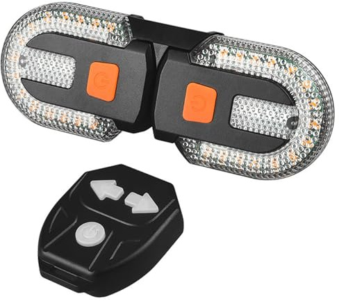 Indicatori di direzione per bici, 5 luci a LED per l'atmosfera, telecomando wireless, indicatori di direzione per ebike ricaricabili tramite USB, luci posteriori wireless impermeabili per la sicurezz