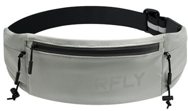 Waterfly löparbälte med maraton nummer klämma löpare midja telefonhållare | 3 blixtlåsfickor, 40 g ultralätt, andningsbart smal, nyckelklämma, passar midja 76-99 cm, passar 17,8 cm telefon, stöldskydd