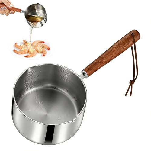 Butter Warmer Small Sauce Pan - 350ml Milk Pot for Stovetop, Electric & Gas Cooktops, Multipurpose Mini Cooking Pot