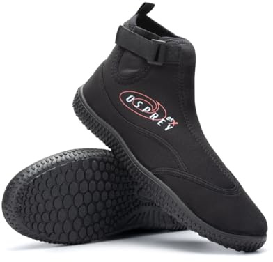 Osprey Wetsuit Shoes for Kids | Junior 2mm EVA Foam, Flatlock Seams with Non-Slip Sole, Black EU36-3UK
