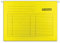 DONAU 7410905-11 Hängemappe | Aus Recycling-Karton 230 GSM für DIN A4 Seitlich offen Farbe: Gelb | 5er Packung| auswechselbarem Blanko-Schildchen| ideal für Büro und Schule und der Behörde|Grünen Punk