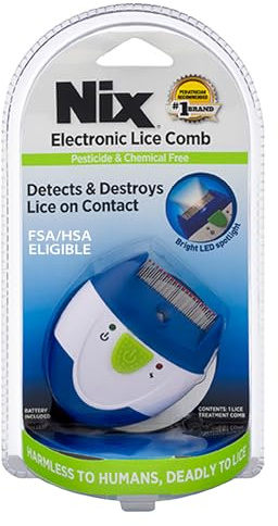 Nix Electronic Lice Comb, Effective Lice Treatment without Pesticides or Chemicals, 1 Count