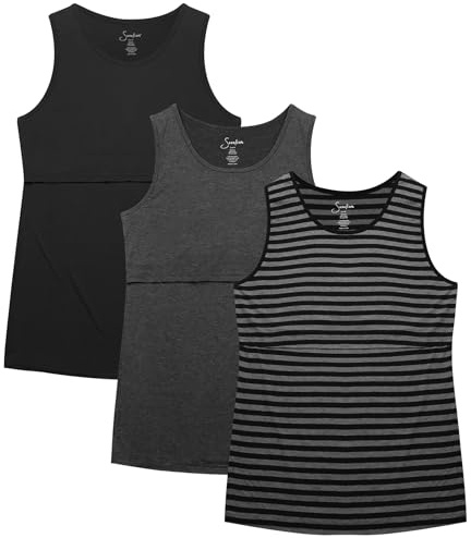 Sosolism 3-pack Dam Omvårdnad Tank Toppar Ärmellos Väst Amningskläder Kvinnor Linnen Unterhemd T-shirts Mammakläder