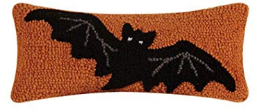Peking Handicraft Bat Hook Pillow, 12-inch Length, Polyester