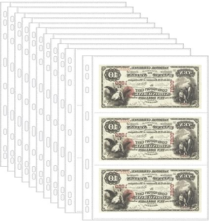 20 fogli di pagine di valuta per la raccolta di banconote - 3 tasche custodie per valute/portamonete per la raccolta di pagine di album per banconote di banconote in carta tagliata IN02020