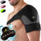Sport Schulterbandage für Herren & Frauen mit Kühlpads Gel Kälte- Wärmetherapie - Unterstützung der Rotatorenmanschette - Neopren Verstellbare Schulterbandage Linken & Rechten Arm (L/XL, Schwarz)