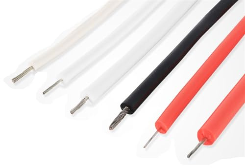 Trunking Solid UL3239 Silicone Tinned Copper Wire 6KV 10KV 20KV High Voltage Cable High Temperature 22AWG 20AWG 18AWG 16AWG Connector Loom (Color : Red, Size : 10meter 20KV-22AWG)