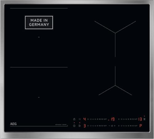 AEG Induktionskochfeld autark 60cm – Made in Germany – 4 Flex-Zonen mit Bridge (Kombination 2er Zonen) – Powerfunktion – SuperFlat Rahmen – Timer – Touch/kompatibel mit Haubenautomatik – TO64IB0FXB
