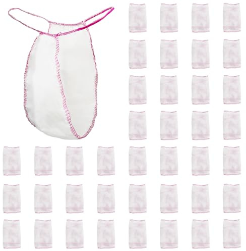 FUIPVGI 40 Pezzi Tanga Donna Monouso, Slip e Getta per Estetica, Massaggi in Salone, Prendere Il Sole (IT, Testo, Taglia Unica, Regular, Bianco)