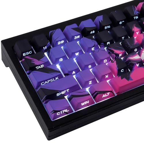 PBT keycaps, 131 Keys Double Shot Keycaps Side Engraved Transparent Keycap Set Cherry Profile Backlit Keycaps for Cherry MX Switch ASIN/ISO Layout Mechanical Keyboard
