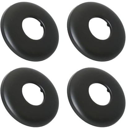 Hugwish 4pcs Rosettes for Shower Fittings 3/4’ 27 mm x 69 mm x 8 mm in Height, 4 Pieces, Rosette for tap, Internal tap ø 26 mm, Rosettes for Fittings, Shower Fitting (27mm x 69mm x 8mm Black)