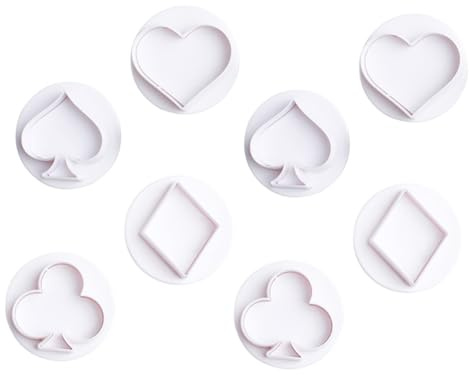 SOLUSTRE 8Pcs Playing Card Biscuit Embossing Molds for Cookie Dough Cutting and Cake Decoration Safe Material for Pumpkin Pastries Scones Home and Bakery Baking
