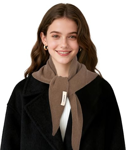 SGQTZDZQ Wool Triangle Scarf, Cashmere Black Neck Scarf for Women, Womentriangle Knitted Ladies Versatile Warm Scarves for Autumn & Winter (Coffee)