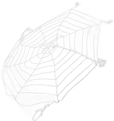 Fockety Decoraciones de Telaraña de Halloween, Telarañas Grandes de 3,6 M, Red Redonda Blanca para Patio de Fiesta Interior y Exterior