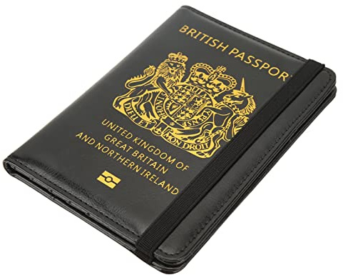 Huairdum Portafoglio per Passaporto in Pelle PU, Portafoglio da Viaggio con Scomparti Multipli per Carte, con Cintura Elastica per Uomo e Donna